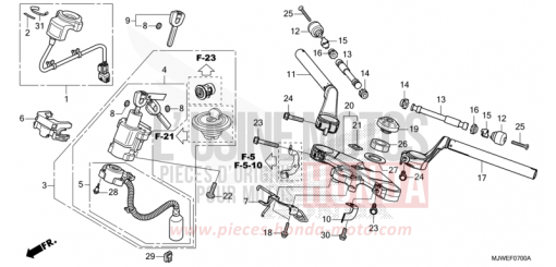 HANDLE PIPE/TOP BRIDGE CBR500RAJ de 2018